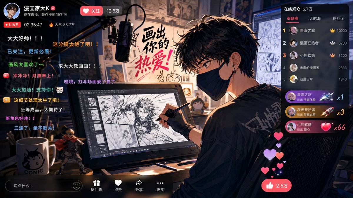 ACFAN漫画 - 漫画家直播创作全过程视频回放